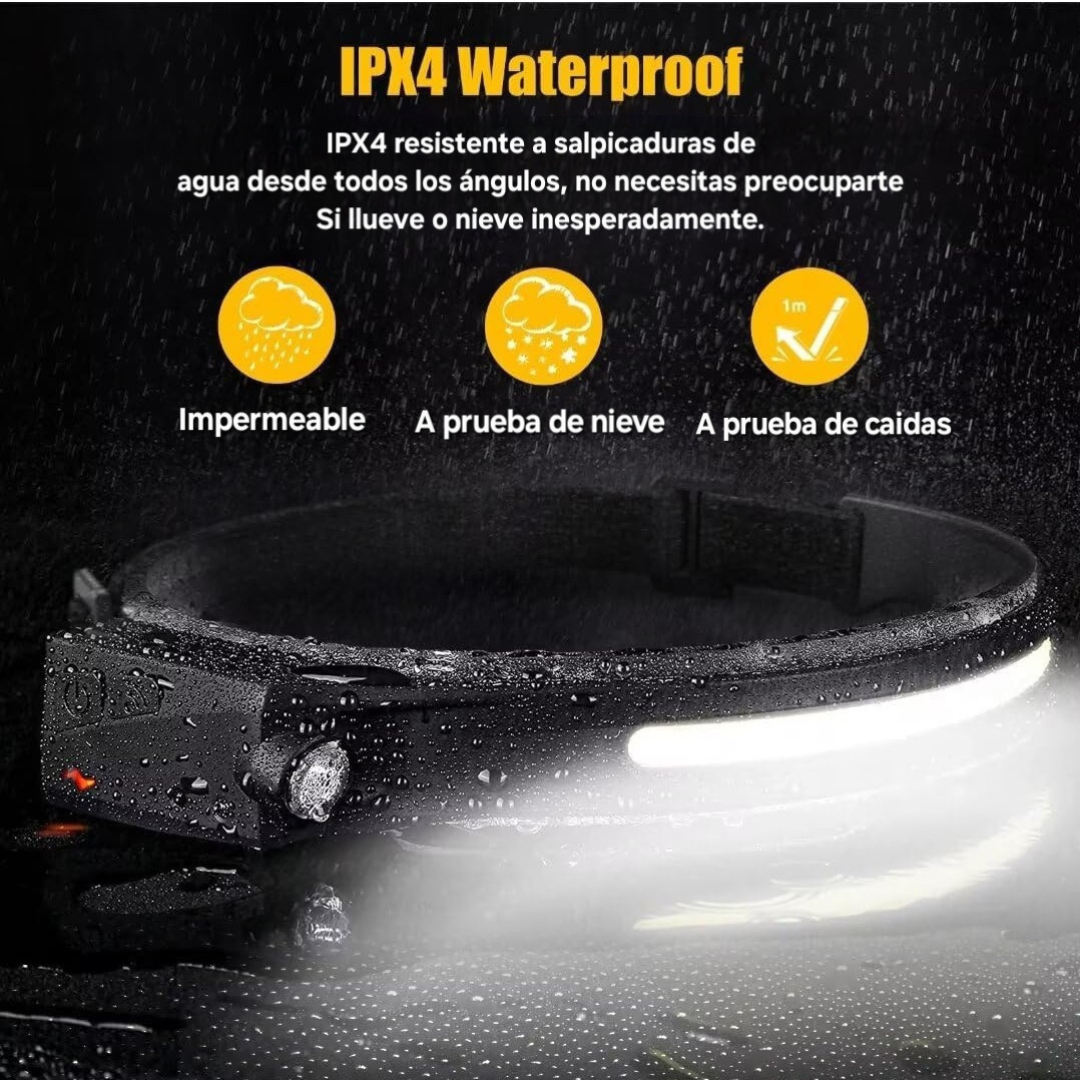 Linterna Frontal con Sensor LED